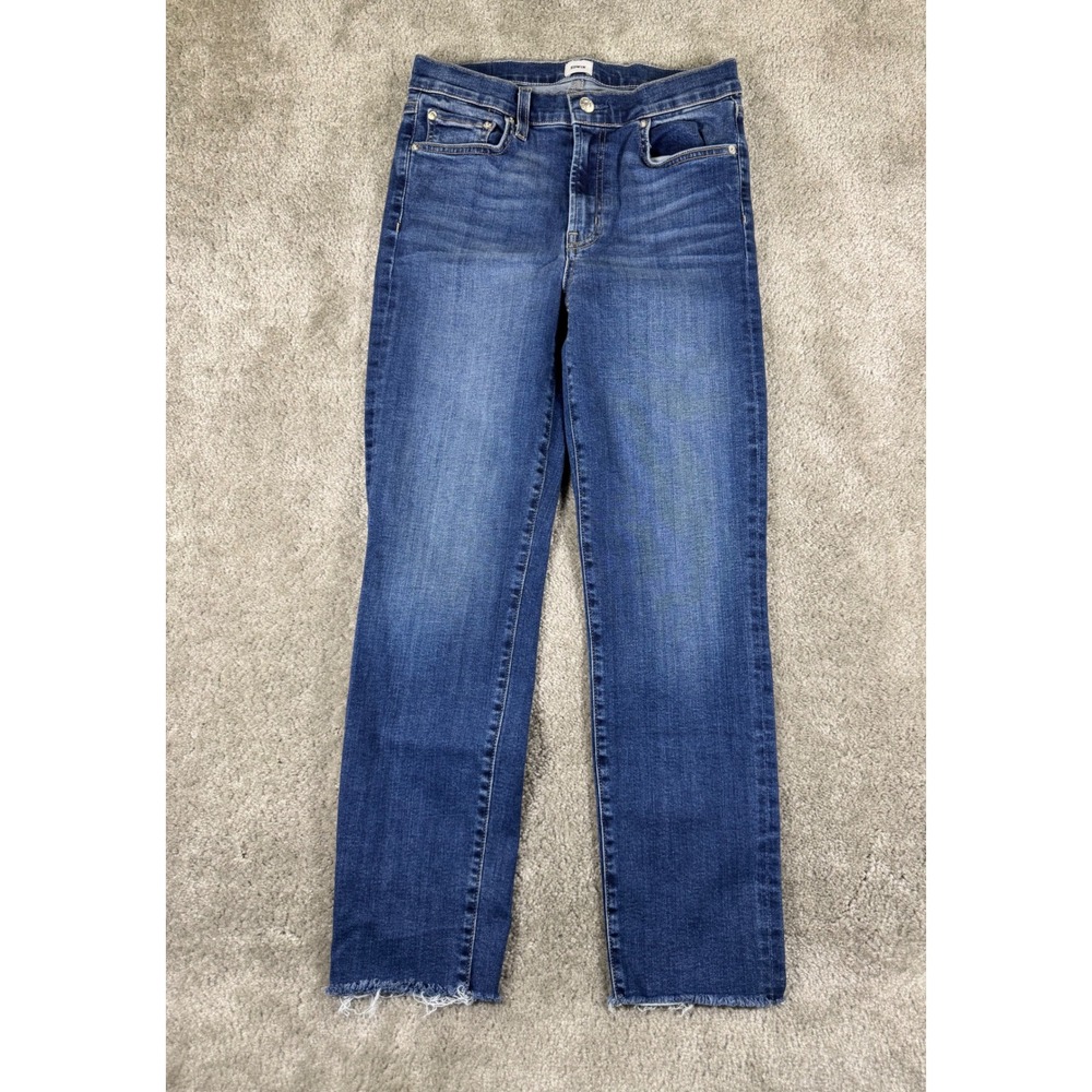 Edwin Bree Deja Blue Straight Leg Raw Hem Jeans Size 27 EW2003ICN Made in USA